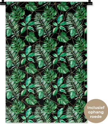 Produktbild von MuchoWow® Wandteppich Wandbehang Vintage - Pflanzen - Muster 60x90 cm Tapisserie Dekoration Wandtuch - Foto-Teppich - Abwaschbar