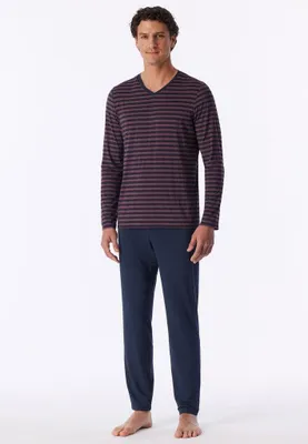 Image de Schiesser pyjama longue longue vie doux bleu marine homme