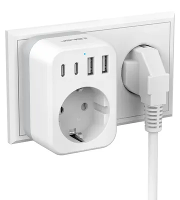Obrázok produktu pre USB zásuvka (4000 W) Dvojitá zásuvka s 2 portami USB-A a 2 portami USB-C