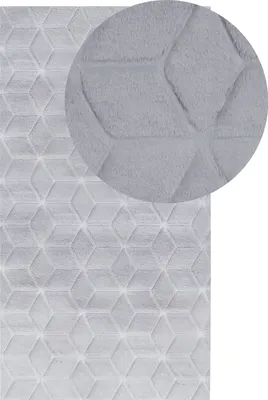 Zdjęcie produktu dla BELIANI Dywan imitacja skóry  królika szary imitacja futra z poliesteru 80 x 150 cm pluszowy miękkie włosie