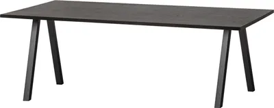 Produktbild von WOOOD Tablo Esstisch aus Eichenholz, 2-Pos-Tischbein, Schwarz, 220 x 90 cm