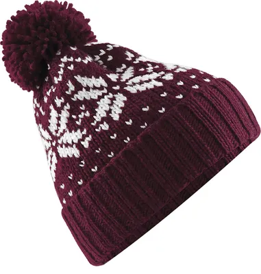 Produktbild von Strickmütze Herren Norweger Strickmuster Bommelmütze Wintermütze Rippstrick Neverless® unisize