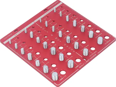 Obrázek produktu pro Kontrola závitů matic a šroubů 7.9x7.9in Identifikační měřidlo ze slitiny hliníku Snadné ovládání Přesné pravítko pro garáže