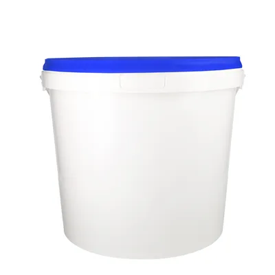 Produktbild von Eimer mit Deckel 10l blau/weiß rund | Kunststoff Eimer lebensmittelecht, luftdicht und stabil