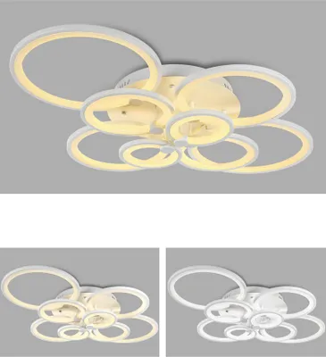 Produktbild von LED Deckenlampe 6067-8 100x80x17cm LED 148W  LED Deckenleuchte mit Fernbedienung Lichtfarbe/helligkeit einstellbar dimmbar weiße lackierte Metallrahmen