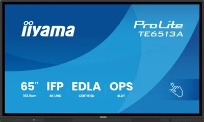 Image de IIYAMA 163.9cm(65") TE6513A-B1AG 16:9 Touch 2xHDMI+2xUSB-C (Speditionsversand)