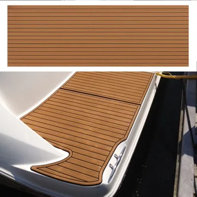 Produktbild von Eva Pěna Teak Loď Podlaha Koberec, 300x90cm 6mm Non-Slip Mat Self Adhesive Marine Mat Boat Decking for Boats Yachts Speedboats