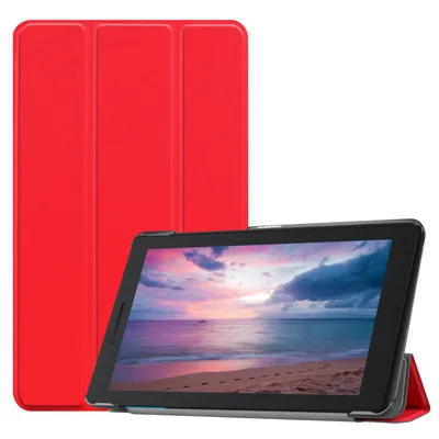 Produktbild von Case für Lenovo Tab E8 TB-8304F 8 Zoll Schutzhülle Tasche mit Standfunktion und Auto Sleep/Wake Funktion Rot