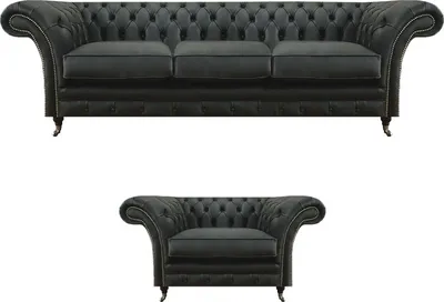 Produktbild von Dreisitzer Sofa Modern Sessel Wohnzimmer Chesterfield Polsteritz Einrichtung