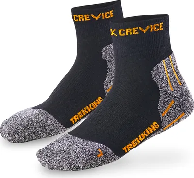 Obrázek produktu pro BLACK CREVICE - Dámské/Pánské/Dětské - Trekingové, sportovní a turistické ponožky - 3 páry | Barva: Black/Orange | Velikost: 1 (35-38)