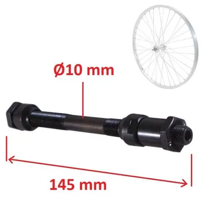 Produktbild von Fahrrad HINTERRADACHSE 10mm x 145 mm RAD ACHSE HOHL NABEN HINTERRAD SCHWARZ
