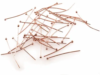 Produktbild von Vintageparts Kugelkopfstifte roségoldfarben, 30 mm, 20 Stück