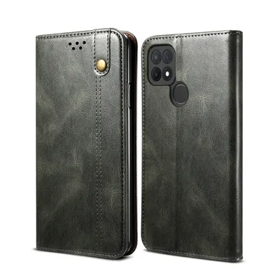 Obrázek produktu pro Pouzdro pro OPPO A15 4G, kožené flip pouzdro peněženka s funkcí stojánku zelené