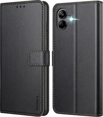 Obrázek produktu pro Pouzdro na mobilní telefon Samsung Galaxy A04 černé kožené flipové pouzdro s magnetickým stojánkem