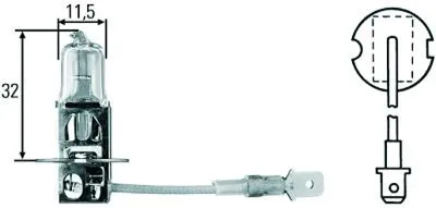 Produktbild von 1x DIEDERICHS H3 Glühlampe Fernlicht 12V 55W PK22s Halogen LID10015