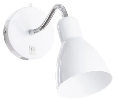 Produktbild von ARTE LAMP Wandleuchte innen – LED Leselampe mit weißem Körper und Kabel – Wandlampe für Zuhause und Büro