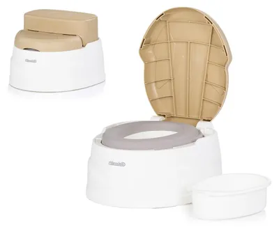 Productafbeelding van Chipolino 2-in-1 potje, Step 2: krukje, zitje, binnenbak, spatwaterbescherming, deksel, beige