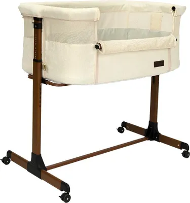 Produktbild von Novi Goodnight Premium Beistellbett – ab Geburt bis ca. 6 Monate – höhenverstellbar – Anti-Reflux-Funktion – mit Rollen - Beige