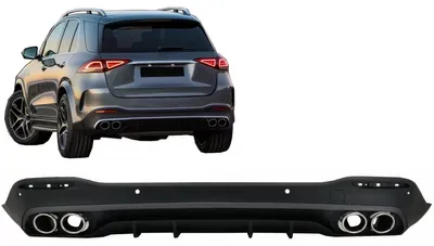 Imagen del producto de Difusor trasero de color plateado para SUV Mercedes GLE W167 V167, línea Sport, modelo 19 en adelante, con aspecto GLE53.