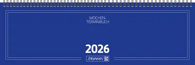 Produktbild von Brunnen Querterminbuch 2026 Modell 775 – Wochenplaner 420×137 mm | Blau