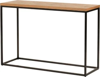Productafbeelding van FURNLUX console tafel, model Indus, eikenhout en grafietkleur. Afmetingen: 116 x 77 x 37 cm. Hoofdkleur: beige