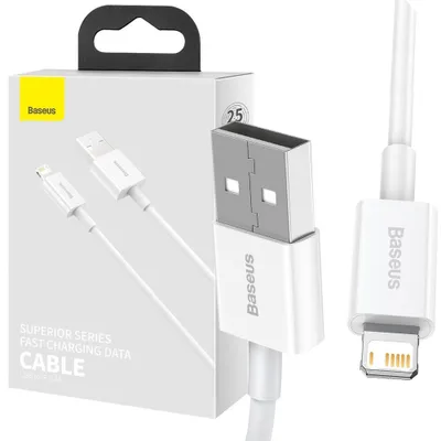 Zdjęcie produktu dla Baseus Superior Kabel Usb - Lightning 2,4A 0,25 M Biały (Calys-02)