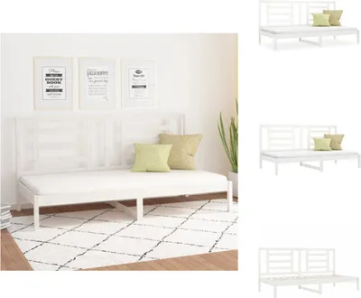 Produktbild von vidaXL Tagesbett Weiß 90x200 cm Massivholz Kiefer -  Betten & Bettgestelle
