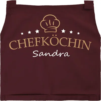 Produktbild von Kochschürze Küchenschürze Backschürze Damen personalisierte Schürze für Frauen mit Namen Baumwolle SpecialMe® bordeauxrot unisize