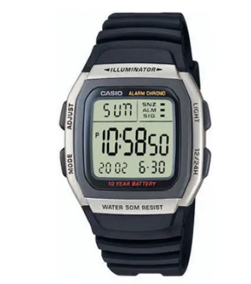 Produktbild von Casio W-96H-1AVDF, Armband, Silikon, Schwarz, Weiß, CR2025, 10 Jahr(e), 4,39 cm