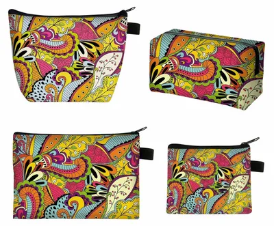 Immagine prodotto di Set di 4 sacchetti per cosmetici - Pratiche trousse con motivo floreale