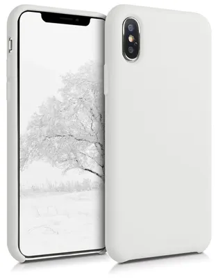 Produktbild von kwmobile Handyhülle für Apple iPhone XS Hülle - Case Silikon - Kabelloses Laden - Schutzhülle Cover in Weiß