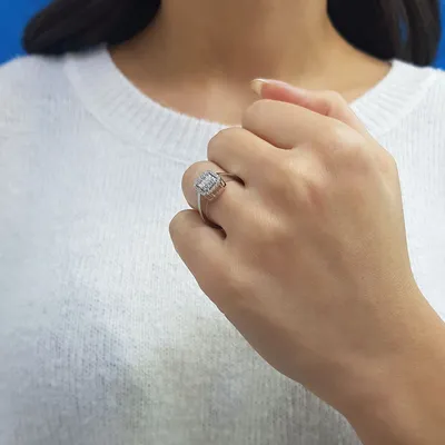 Produktbild von 0,39 Carat Diamantring mit Diamanten in Baguette-Schliff - 56 (17,80 mm)