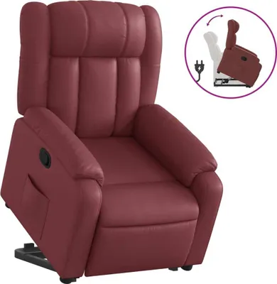 Produktbild von vidaXL Relaxsessel mit Aufstehhilfe Weinrot Kunstleder