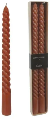 Productafbeelding van Countryfield Dinerkaarsen Twirly Bruin 2 X 30 Cm Set van 2