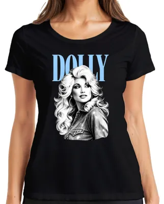 Produktbild von Dolly Parton Country Musik Legende Vintage Retro Fan Sängerin 70er Damen T-Shirt, Schwarz, L