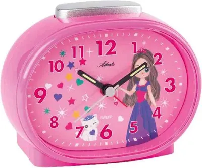 Produktbild von Atlanta Analoger Kinderwecker rosa Kunststoff Weckfunktion Piepton