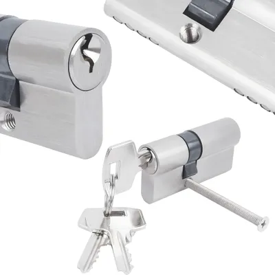 Produktbild von BAUSTER® Schließzylinder Nikiel 30/30, Zylinderschloss, Profilzylinder, Türschloss Ersatzzubehör , Türschloss Sicherheitsschloss