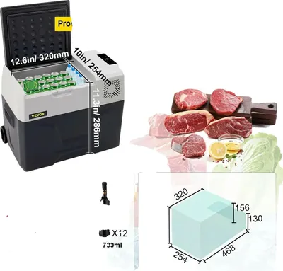 Obrázek produktu pro Přenosná chladnička, účinné chlazení, univerzální možnosti napájení, 32Qt 30L