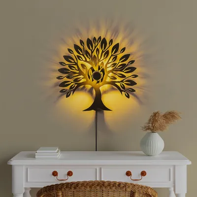 Produktbild von Opviq, Heart Tree V2, Wandleuchten, Schwarz, Metall, 50 x 9 x 46 cm