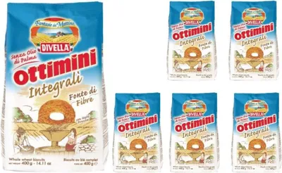 Produktbild von Divella Biscotti Ottimini Integrali 6 Confezioni da 400 grammi