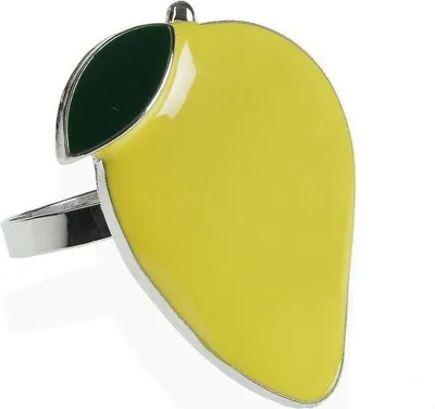 Obrázek produktu pro Kroužek na ubrousky Versa citron žlutý kov slitina zinku 5,5 x 4,5 x 4,3 cm