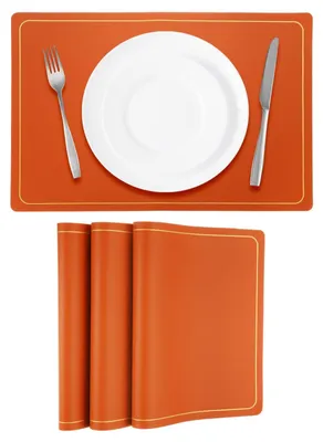 Imagen del producto de Omgoods - Juego de 4 posavasos de imitación de cuero para proteger las mesas