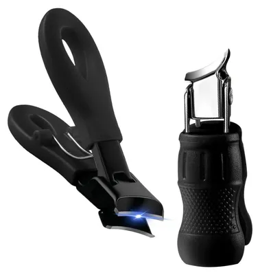 Produktbild von Nagelknipser Set Edelstahl mit Schutzhülle, Flache & Schräge Klinge, Kraftsparend