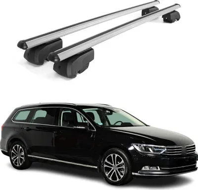 Image de Barres de toit Transversale pour VW Passat B8 Variant 2015-2019 Alu Gris ABE