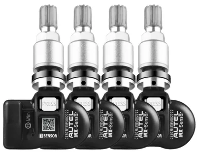 Obrázek produktu pro Senzor TPMS, dvoufrekvenční, bezdrátové programování, 4 kusy, kovové ventily