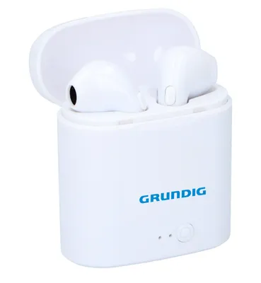Produktbild von Grundig - bezdrátová sluchátka do uší - Bluetooth 5.0 - bílá - s nabíjecím pouzdrem a mikrofonem - náušníky, sluchátka do uší, stereofonní náhlavní souprava, sluchátka