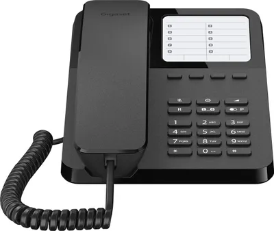 Produktbild von Gigaset DESK 400, Analoges Telefon, Kabelgebundenes Mobilteil, 10 Eintragungen, Schwarz
