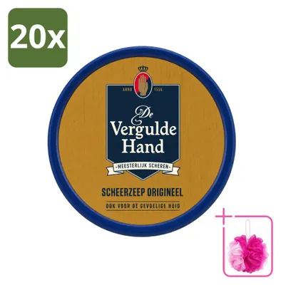 Imagen del producto de 20 pastillas originales de jabón para afeitar "De Vergulde Hand" - 75 g - Paquete económico - 20 unidades
