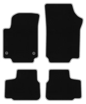 Image de Tapis de sol en moquette pour Seat Mii 2011- (à hayon) – jeu 4 pièces, noir/argent, sur mesure – Wielganizator CARLUX