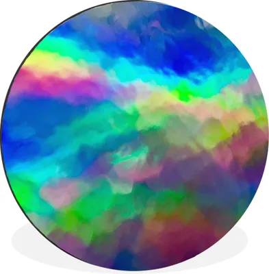 Produktbild von MuchoWow® Aluminium Wandkreis Aquarell - Kunst - Psychedelisch Ø 60 cm Wanddeko Modern Wohnzimmer - Wand Kreis - Wandbild - Schlafzimmer - Aluminium Bild - Kinderzimmer - Wohnzimmer Dekoration - Wandschmuck